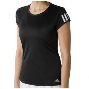 adidas Women's MEDIUM 3-Stripes Club Tee, Black / White
